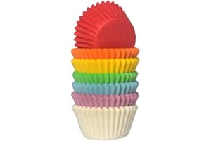 Huaswan Bright Rainbow Cupcake Liners Mini Greaseproof Paper Baking Cups, 150-Count