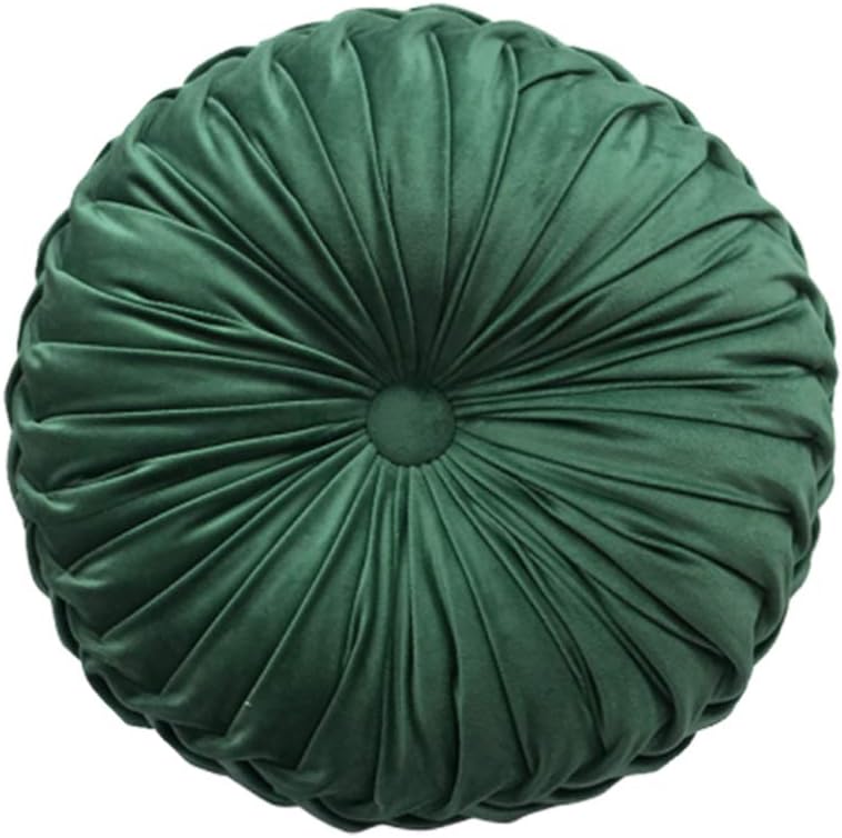 BESPORTBLE Pleated Round Pillow Decorative Pumpkin Pillow Velvet