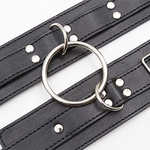 HZT-US Adjustable Wrist and Leg Cuff Leather Strap, Fun Toy Bed with Handcuffs, Crystal Finger cot for a New Passion