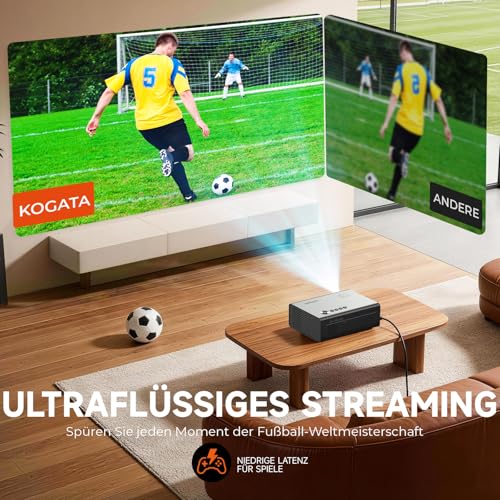 4K Smart Projector with VIDAA, Compatible with Netflix App, Dolby Audio & HDR10+, KOGATA Original AirPlay, Auto Focus, 6D Keystone, WiFi 6 & Bluetooth, Home Cinema Projector for Streaming without TV