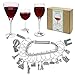 JUSTSWAG Vicien BATEMEN Wine Glass Charms Markers Tags Identification,Wine Charms for Stem Glasses,Wine Bachelorette Tasting Party Favors Decorations,Travel Themed Set of 16
