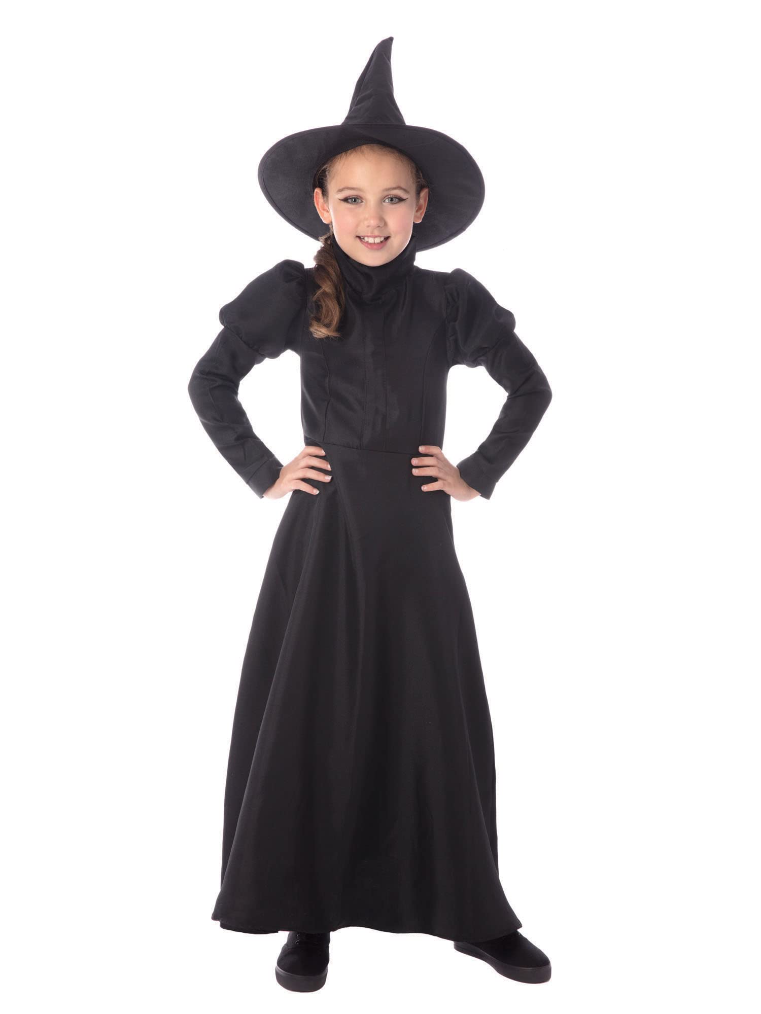 Bristol Novelty CF225M Wickedest Witch CHILD Medium Costume, Girls, Black, 5-6 Years Old Halloween