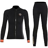 WYYHAA 3MM Neoprene Two Piece Wetsuit, Diving Suit Top and Bottom for Men Women Snorkeling Scuba Diving, Keep Warm, UV Protection