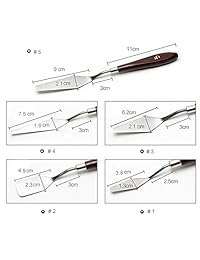 Espátula Paleta Pintura Juego de cuchillos bemaxy Herramientas profesionales de Acero Inoxidable Impresión 3d grano de madera mango Masilla cuchillo, impresora 3d accesorios conjunto de 5