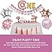Donut 1st Birthday Party Supplies Set, BAPHILE First Birthday Party Decoration Kit Donut Foil Balloons Chair Garland 12 Month Baby Photo Banner for Baby Shower Donut Party Wall Decor