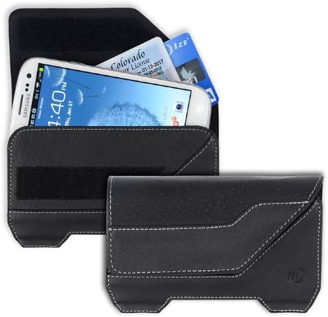 Genuine Leather Niteize Rugged horizontal Wallet Case fits CAT s60 SmartPhone.