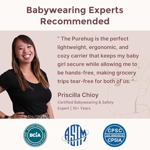 Momcozy Baby Carrier - Ergonomic, Cozy and Lightweight Carrier for 7-44lbs, Effortless to Put On, Ideal for Hands-Free Parenting, Enhanced Lumbar Support, Purehug for Infant to Toddler, Khaki
