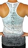 Shine Athletica Women's Fierce Ombre Burnout Racerback Tank Top L Black