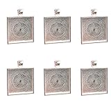 Dcatcher 24 PCS Bezel Pendant Trays Square Cabochon Settings Trays Pendant Blanks, Silver (Silver)