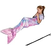 Toddler Mermaid Tail Blankets Glittering Cozy Soft Flannel Rainbow Colorful Gifts All Season for Toddlers/Kids