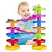 WEofferwhatYOUwant Advanced Ball Drop Toy – 16-Piece STEM Playset for Toddlers with 2 Purple Bridges & 8 Spiral Ramps | Creative Building Fun | Safe 9M+ | Interactive Family Play | Durable, Stackable
