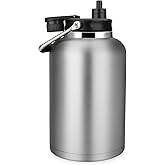 Zenbo One Gallon Jug with Straw, 128 oz Double Wall Vacuum Insulated Sports Water Bottle, Keeps Cold up to 48 Hours, Leak-Proof & Sweat-Proof Stainless Steel Water Jug for Gym, Outdoor & Camping