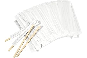 Amkoskr 1000Pcs Disposable Wood Coffee Stir Sticks Stirrers Individually Paper Wrapped Coffee Tea Beverage Stirrers Stirrings 5.5 Inch,140mm