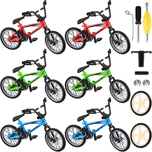 6 Packs Finger Bikes Mini Finger Mountain Bikes With Brake Ropes Finger