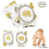Baby Knee Pads, Tinabless Breathable Adjustable Elastic Unisex Infant Toddler Elbow Crawling Safety Protector, Indoor / Outdoor Use (2 pairs)