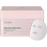 VT COSMETICS CICA Collagen Daily Mask 30 Sheets, 300Da Low Molecular Collagen for Skin Elasticity, Hydrating & Firming, Pink 