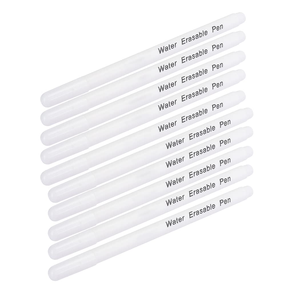 Garosa 10pcs Fabric Marking Pens, Disappearing Ink Marking Pen, Air Water Erasable Pen Fabric Marker Air Erasable Pen for Cloth Sewing Marking Tracing