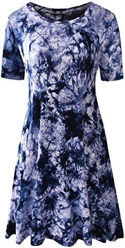 Women's Swing Loose T-Shirt Fit Comfy Casual Flowy Cute Swing Tunic Dress