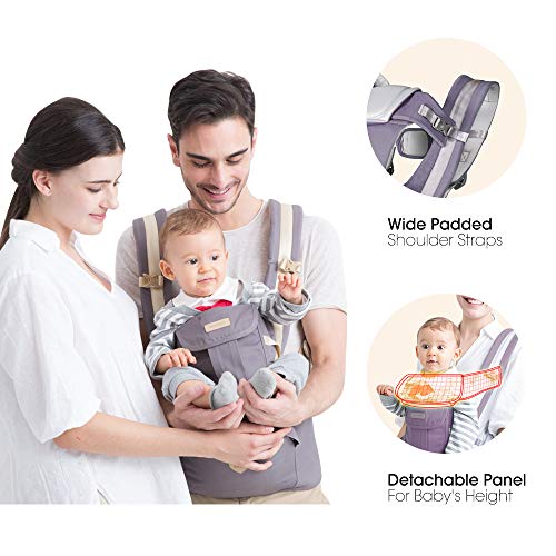 Unichart 360 All Carry Positions Baby Carrier Baby Hip Seat Carrier Perfect Baby Shower Gift (Grey) - Thumbnail 3