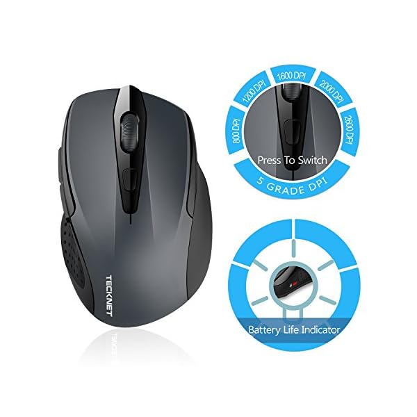 TECKNET-Bluetooth-Mouse-2600DPI-Adjustable-Wireless-Mouse-With-24-Months-Battery-Life-Cordless-Mice-for-PCTabletLaptop-Portable-Small-Travel-Mouse TECKNET Bluetooth Mouse, 2600DPI Adjustable Wireless Mouse With 24 Months Battery Life Cordless Mice for Computer/PC…