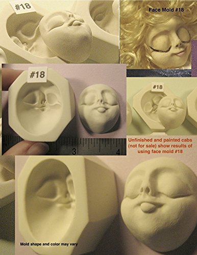 #0018 - Flexible Food Grade Silicone Press Push Mold Mould of a Character Doll Face Cab
