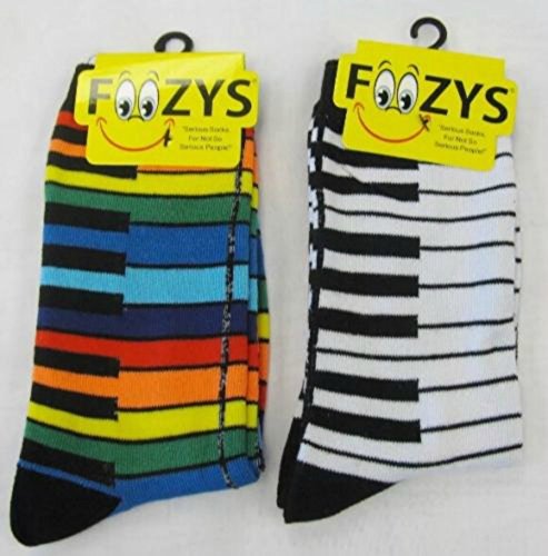 FoozysWomen’s Crew Socks | Colorful Piano Keys Musical Notes Novelty | 2 Pair