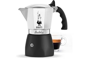 Bialetti - New Brikka, Moka Pot, the Only Stovetop Coffee Maker Capable of Producing a Crema-Rich Espresso, 4 Cups (5,7 Oz), Aluminum and Black