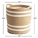 HUNIIHOME Jute Cotton Rope Basket with Handles - 11 x 11 Inch Woven Storage Basket & Organizer for Blankets, Toys, Laundry, Baby Nursery, Living Room, Bin