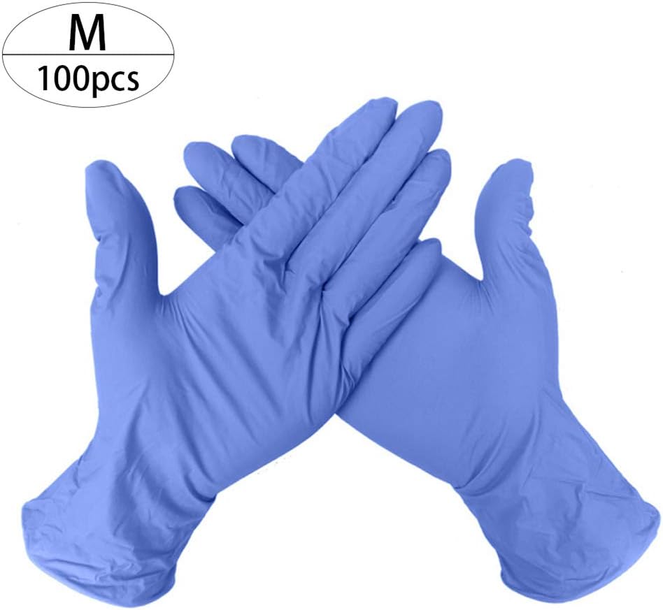 ShuangXin Disposable Nitrile Gloves Nitrile Industrial Glove Latex Free,Powder Free, Textured,100 Pcs