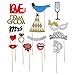 Wedding Photo Booth Props Kit,Suitable for Birthday Parties Weddings Engagement Birthday Bridal Shower Holiday Christmas Party Decorations 31-pieces (Glued/No DIY Required)