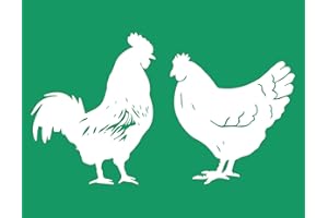DGAGA Farm Animal Self-Adhesive Silk Screen Stencils Rooster and Hen Screen Printing Stencils Reusable Stencil for Craft Mesh Transfer for Painting on Wood Fabric Halloween Xmas Home Decor 8.5x11IN