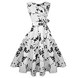 VVTAN Women's Classy 1950s Vintage Rockabilly Swing Floral Party Cocktail Dress