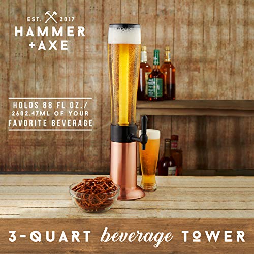 Hammer + Axe Beer Tower Drink Dispenser with ProPour Tap and Freeze