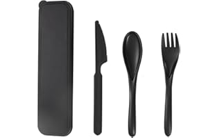Portable Utensils Sets with Case, Wheat Straw Cutlery, Camping Cutlery Set Reusable Cutlery Set, Utensil Sets for Lunch Picni