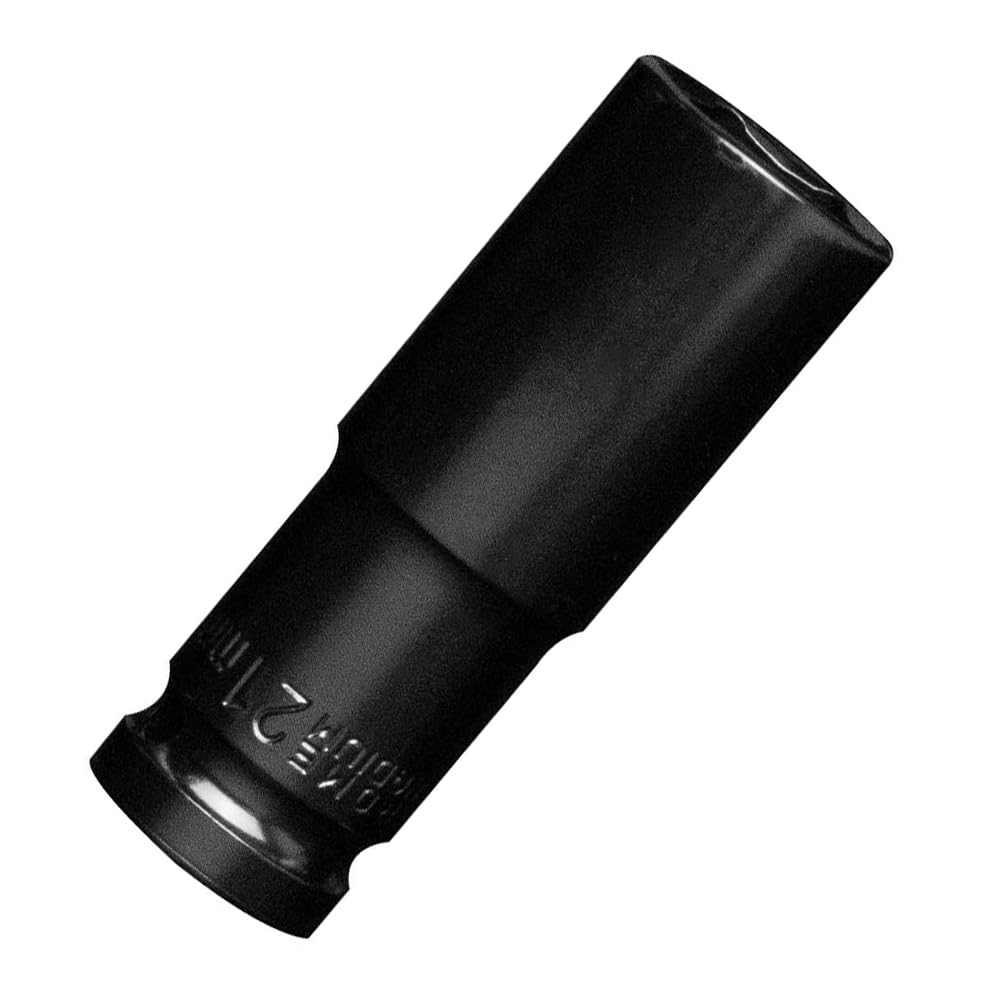 21MM Impact Socket 1/2 Inch Drive, Deep 6-Point Wheel Nut Socket Set, CR-MO for Easy Car Repair, Mechanical Maintenance, and Home Use (21MM)