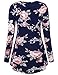 Laksmi Womens Floral Tunic Shirts Round Neck Tribal Print Casual Long Sleeve Tunic Blouse Tops