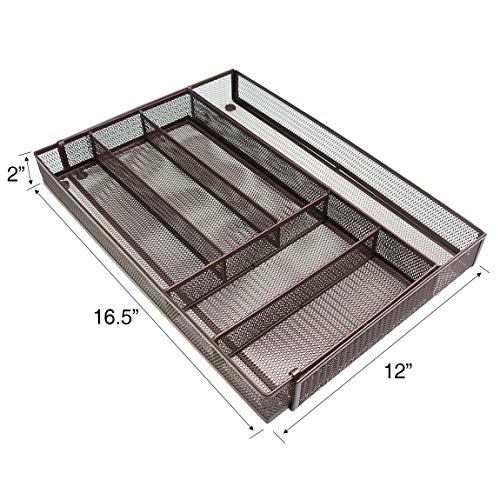 SZAT PRO Mesh Silverware Cutlery Tray Adjustable Drawer Organizer