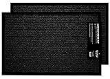 2-Pack Indoor Outdoor Mat for Home, Office, RV, and More, Black Door Mats for Entryway, Garage, Kitchen, Patio, Bathroom, 17 by 29.5-inch Ribbed Door Rugs for Entrance, Safe & Durable Home Entry Rugs