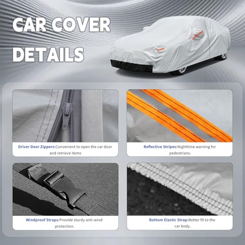 GUNHYI Cubierta de Coche de 6 Capas para VW Jetta de 1998 a 2022, Cubierta Exterior Completa Resistente al Agua para Todo Tipo de Clima