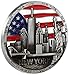 Cirlce US Flag New York Souvenir Metal Fridge Magnet Brooklyn Bridge NYC Statue of Liberty NY Empire State Building NY Skyline Metal Magnet