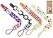 FLASH SALE Pacifier Clip 4 Pack by Akeekah Unique 2 Sided Unisex Design Pacifier Holder for Boy and Girl Binky Leash with Plastic Clip Washable Perfect Baby Shower Gift