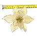 12Pcs 5 Inch Glitter Artificial Poinsettia Flowers with Ties for Wedding Christmas Festival Holiday Decor Xmas Wreath Garland Ornament Gold