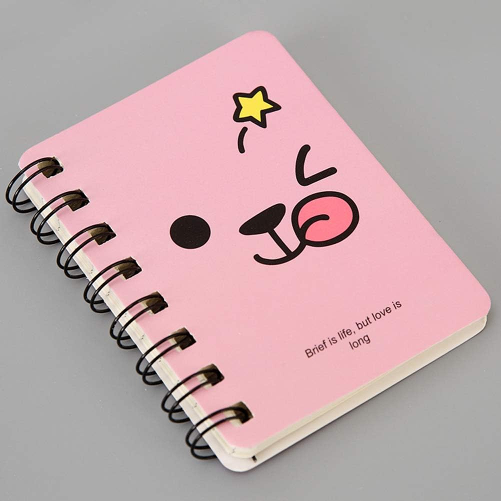 Toyvian Mini Notebooks Small Spiral Notepad Cute Portable Pocket Memo Books 4 Pieces, Pink, Yellow, Gray, Black - Image 5