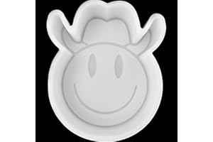VONZK Car Freshie Mold Freshie Silicone Mold 4 1/8" L X 3 1/2" W X 1 1/4" H for Aroma Beads DIY Handmade Freshies Mould (Smiley Cowboy)