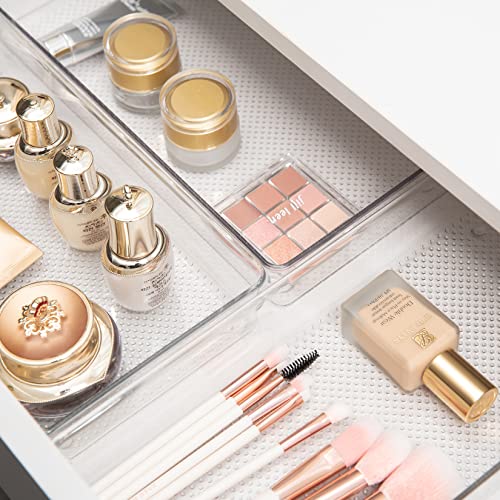 3 Pack Clear Plastic Drawer Organizer Tray Cutlery Utensil Makeups