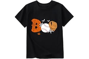 GOENGMO Toddler Boys Girls Halloween Shirt Skeleton Ghost T-Shirts Boo Tees Spooky Tops Short Sleeve 2-12 Years