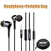 Headphone/earphone, Wietus 3.5mm Stereo In-ear Noise-isolating Headphones with Mic+ Portable Mini Round Hard Storage Case Bag,Round cable, Compatible for iPhones, iPods and iPads, Android Devices, mp3 players, CD players and more
