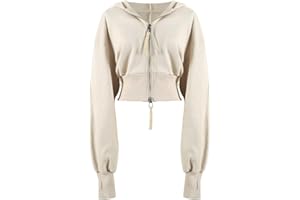 Arssm Cropped Hoodie Women Zip Up Long Sleeve Sweatshirts Casual Fashion Hooded Workout Jacket Crop Top