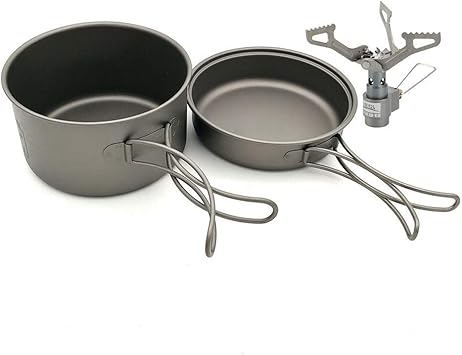 Acampar utensilios de cocina de titanio Cookset con 2700W ...