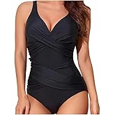 Venkuri One Piece Swimsuit Women Tummy Control Adjustable Shoulder Straps V Neck Womens One Piece Swimsuits